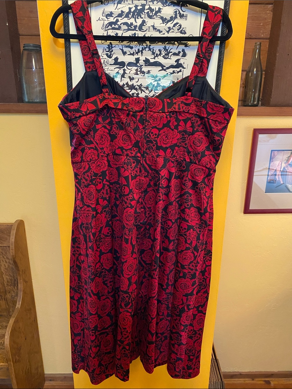 Torrid Retro Chic Fit N Flare Skull & Floral Print Dress - Picture 4 of 6